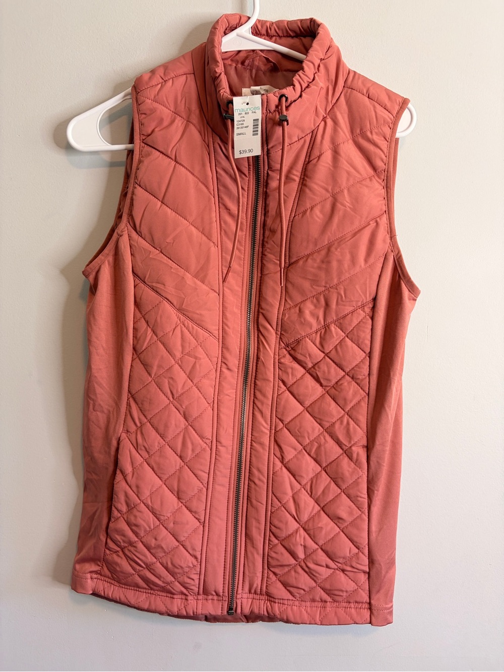 NWT Maurice’s Rose Pink Mauve Puffer Vest Small